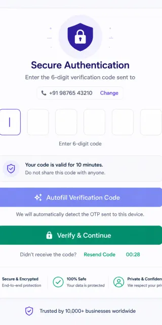 Mockup Layar Tata Letak Verifikasi OTP